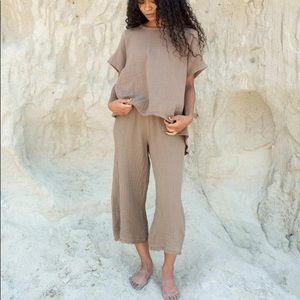 Honest Cotton cropped palazzo pants